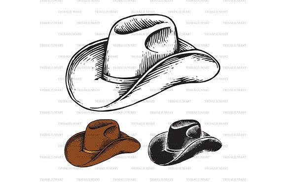 Cowboy Hat - Hand Drawn Style