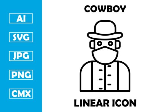 Cowboy Vector Line Icon Design Review