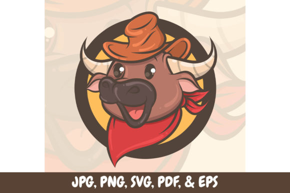 Cute Buffalo Cowboy Cartoon Illustration Review