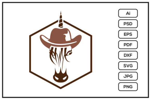 Unicorn Head Wearing Cowboy Hat Design Review